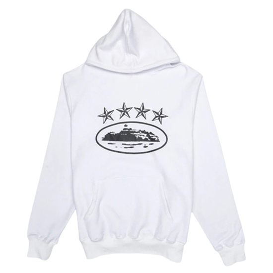 Corteiz-4Stars-Alcatraz-White-Hoodie