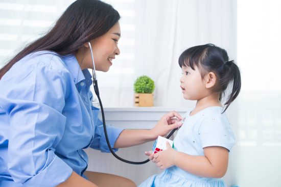 mother-daughter-playing-doctor-with-stethoscope-min